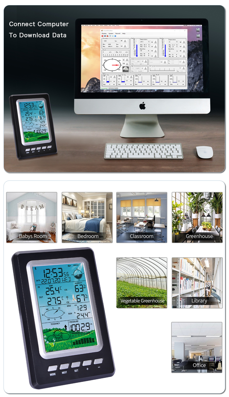 WIFI Home Weather Station With Customized Support OEM And Wind Speed Range Of 0-50m/S