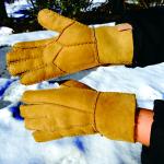 New design sheepskin women gloves