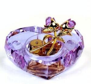 Quality Lover heart-shape purple Music Box wholesale