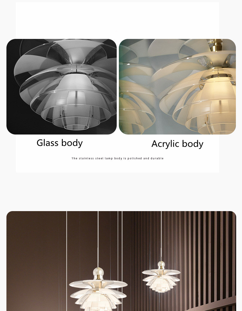 Denmark Designer Glass Pine Cones Pendant Light Modern Acrylic Hanging Lamps(WH-GP-179)
