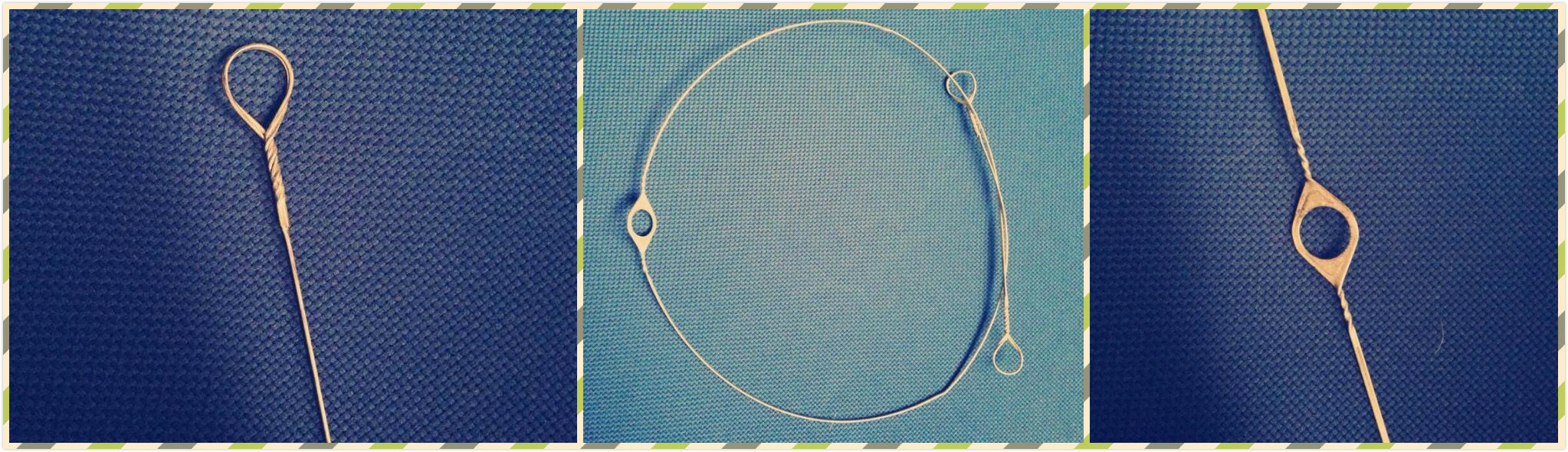 700mm Long Steel Eye Wire Heald Welding For Carpet Machine