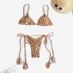 Solid Color Hot Womens Swimsuits Bikini Three Point Swimsuit Sexy Rope Swimming