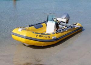 Quality Fiberglass Hull Small Rib Boat 3.9 M Yellow Dimensional Stability With Boat Trailer wholesale