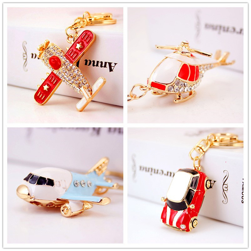 Alloy Helicopter Key Chain Ornaments Light Metal Pendant For Women bags