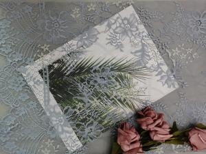 Quality Grey Eyelash Scallop Edge Lace Fabric For Lady Evening Dress wholesale