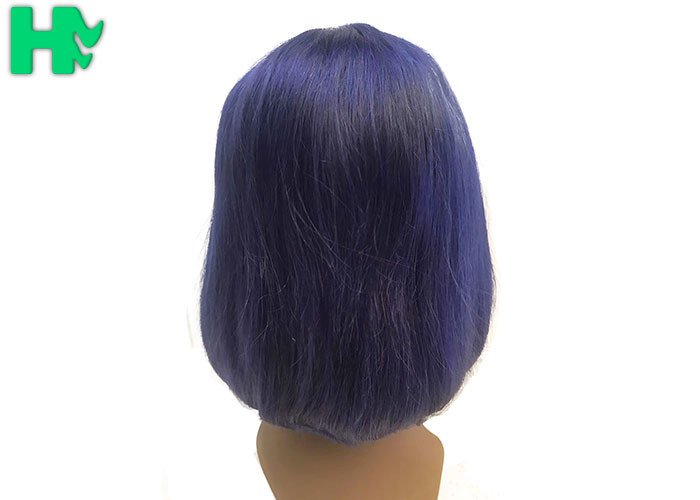 Front Lace Natural Human Hair Wigs , Short Glueless Malaysian Bob Wig