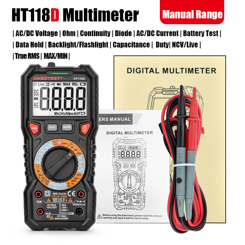 HT118D Habotest 1000V Handheld Digital Multimeter