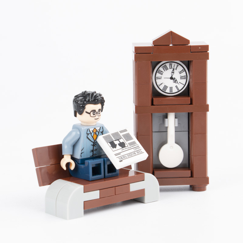 MOC bricks home decoration pendulum vintage clock accessories mini building blocks toys for children