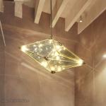 Post-modern Led Diamond Glass Pendant Lights restaurant Rhombic Polyhedron