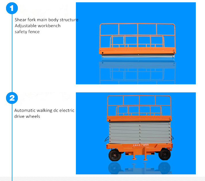 Steerable Hand Push Scissor Lifting Table