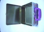 Colorful Metal Tin Lunch Box , Tinplate Cover Hinge Square Tin Box