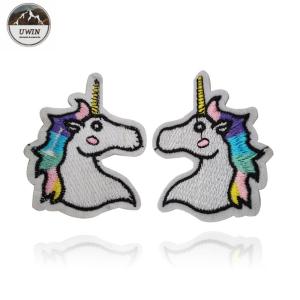 Quality Woven Merrowed Border Unicorn Sew On Patch , Washable Unicorn Embroidery Patches wholesale