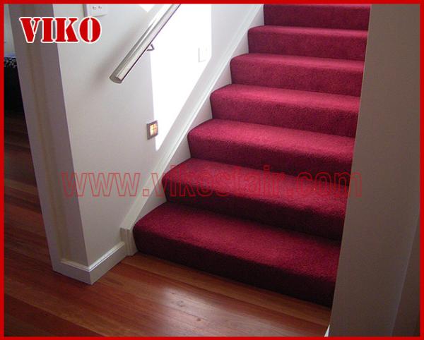 Double Steel Plate Staircasee VK53S Tread beech ,Railing tempered glass,