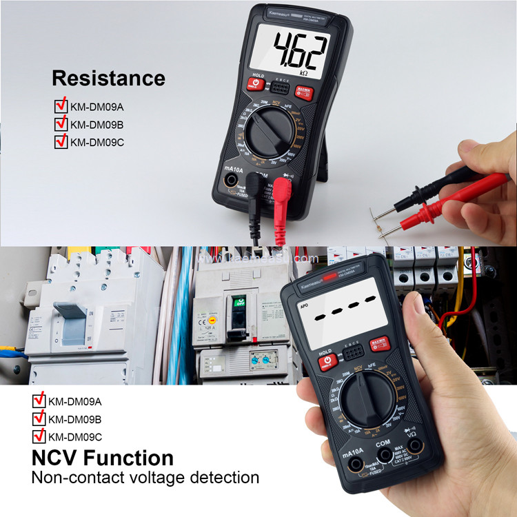 Kaemeasu 09B NCV Capacitance Resistance Voltmeter Digital Multimetro Clamp Meter