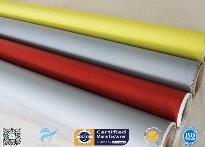 Non Flammable E-Glass Fiber 590g Double - Sides Silicone Coated Fiberglass Fabric