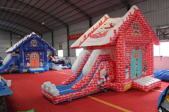 Themed Inflatable Bounce House With Slide For Christmas Eve Normal Structure