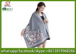 China supplier large flower jacquard wool feel long scarf 70*180cm 35% wool 65