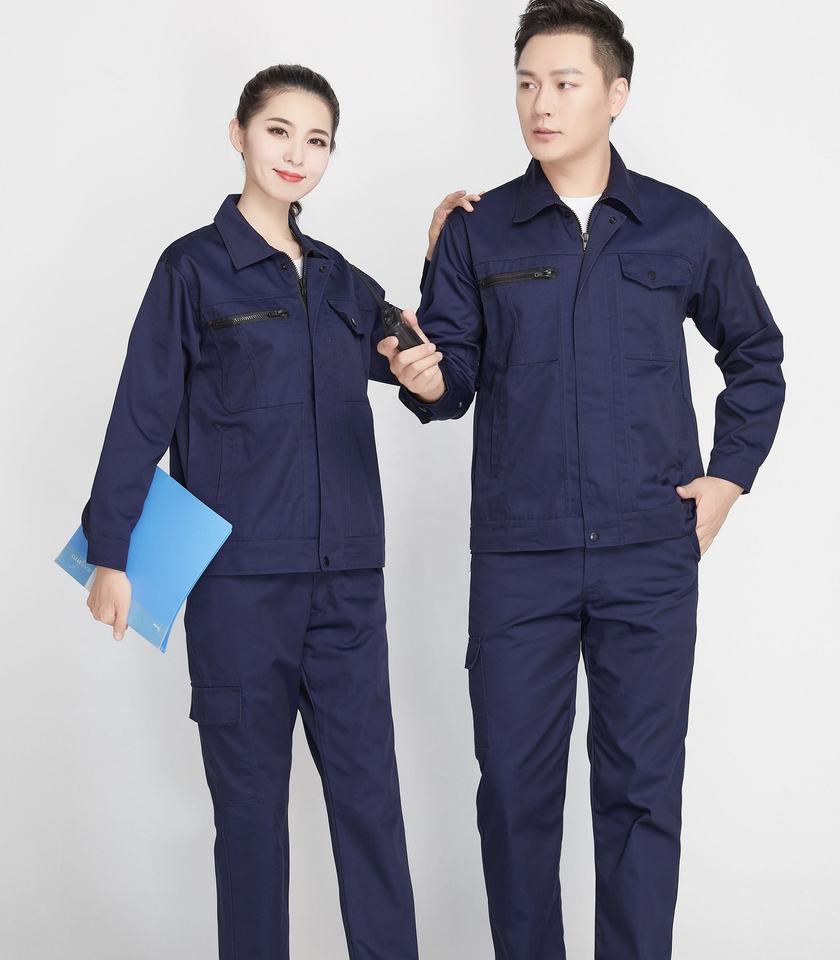Custom Logo Industrial Worker Uniform Cotton Material Blue Grey Orange