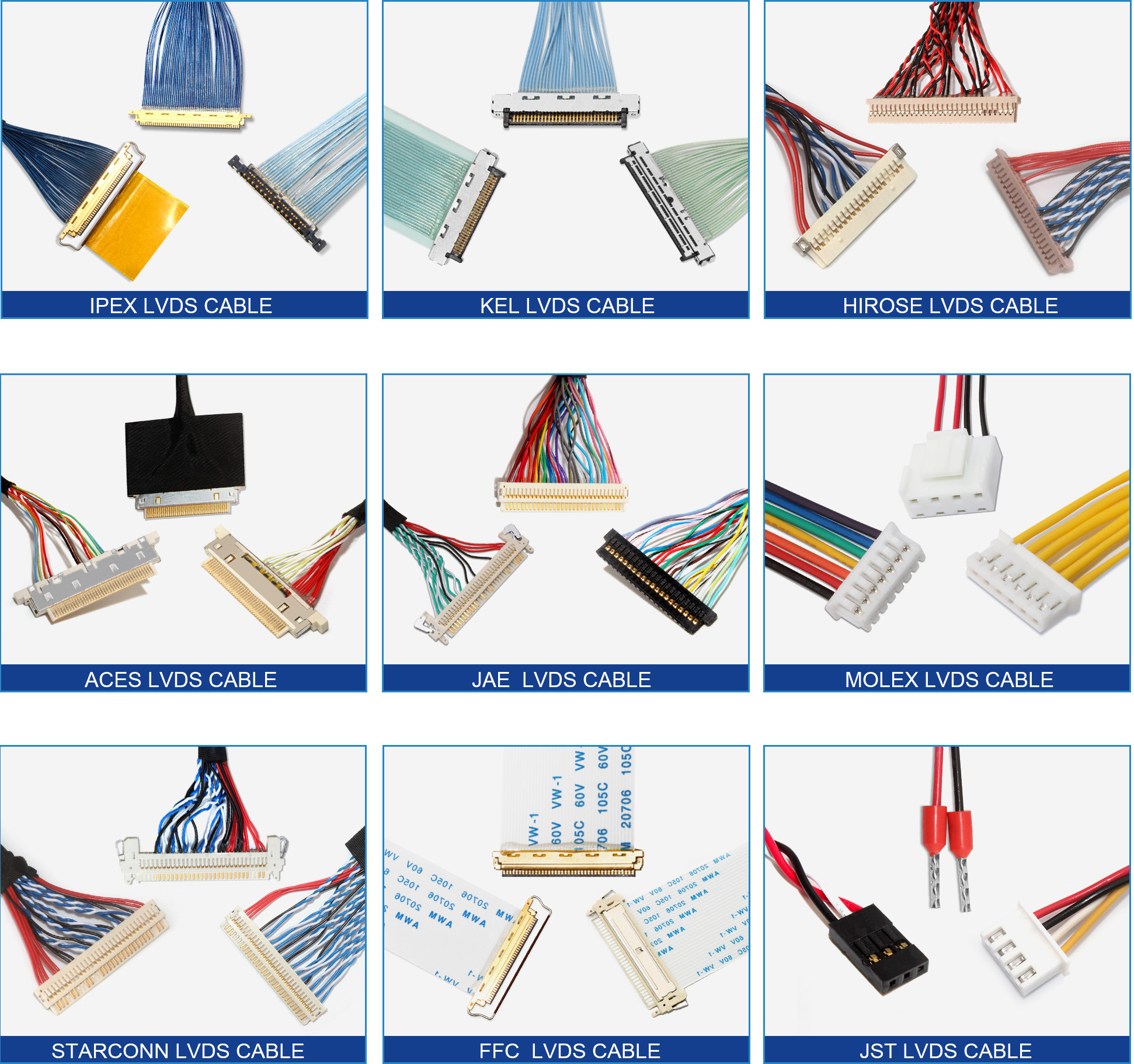 DF9 31pin Custom LVDS Cable , Flex Coaxial Cable 1mm Pitch Connector Type