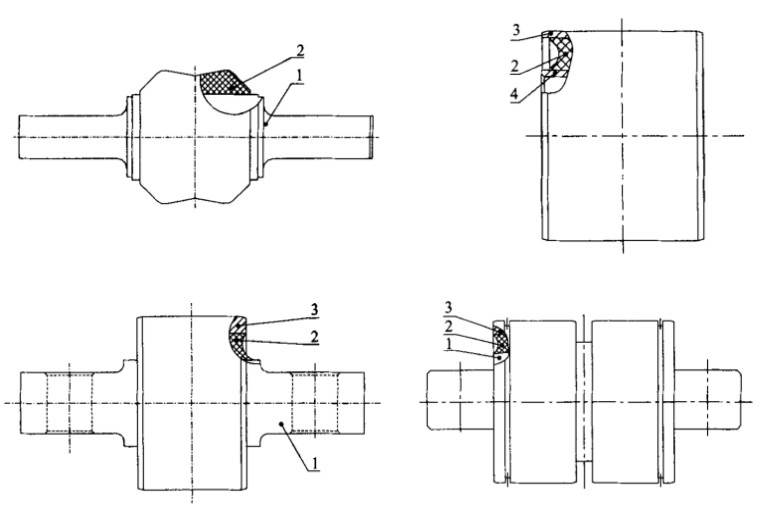 Traction Bar Bonded Rubber Bushes NR Metal 65 Shore A Zinc Surface