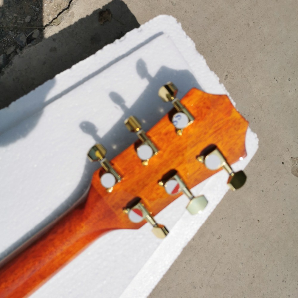 Custom Left Handed 814c Folk Acoustic Electric Guitar Natural Color