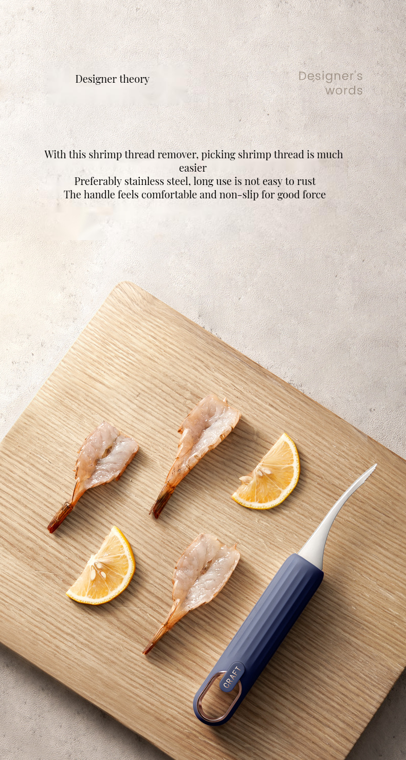 Seafood Tools Ergonomic Metal Shrimp Shell Remover and Fish Scale Scraper for Home Chefs