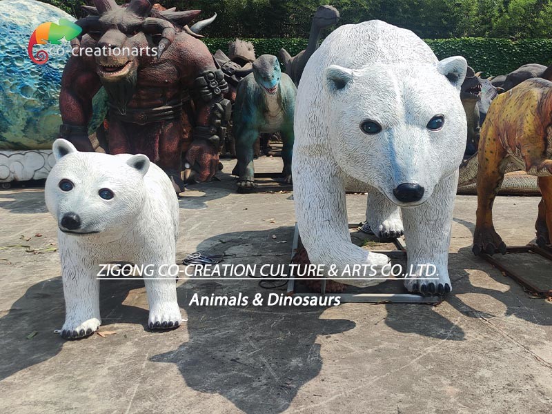 Sunproof Outdoor Fiberglass Animals Polar Bear
