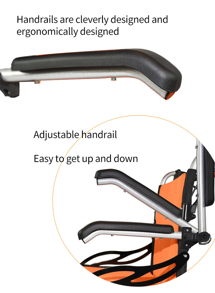 Aluminium Alloy ISO13485 Foldable Manual Wheelchair