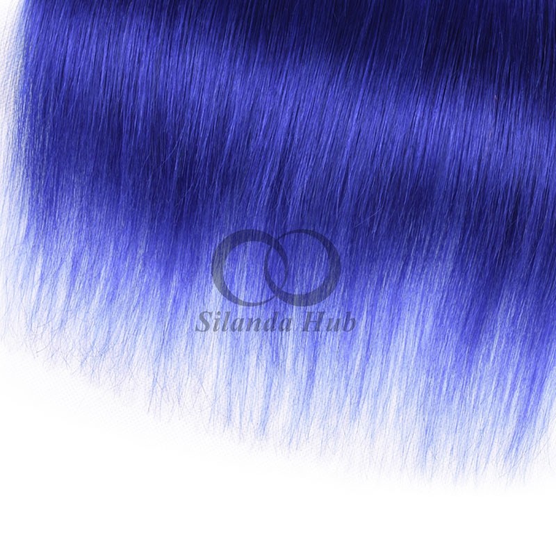 #T1B/Blue Straight Remy Human Hair Bundles Sew In Weave Bundles Brazilian Bundle Deals