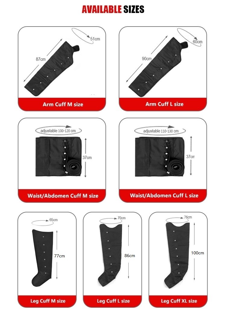 Sports Recovery Boot Air Compression Foot Massager 8 Chamber OEM ODM