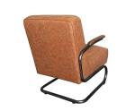 Metal Base Wood Arm Rustic Leisure Vintage Leather Sofas With Leather Arms