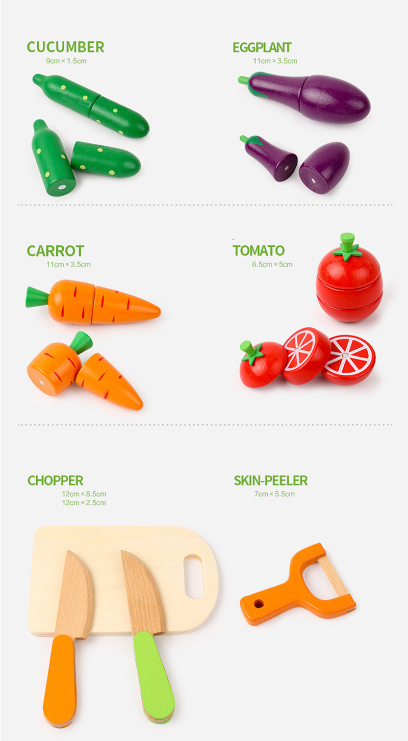 Montessori Kitchen Pretend Toy For Children Cutting Fruit Vegeta