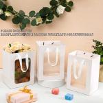 Paper Gift Bags With Clear Window Flower Bouquet Bags for Present Bridal Shower