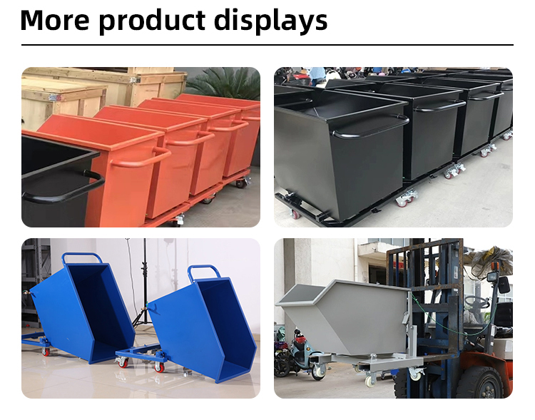 1.5 Cbm Industrial Forklift Tipping Skip Self Dumping Steel Forklift Hoppers