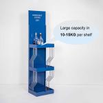 Metal iron steel wine liquor whisky bottle 3 layers blue retail floorstanding