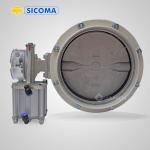 Flange Ends Butterfly Valve For Cement Silo Hopper Bins SICOMA Ductile Iron