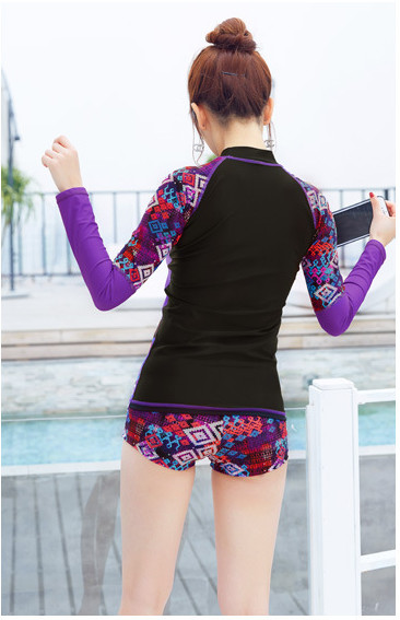 2019 UV Protection Swimming suit for women long sleeve and legs swimwear shorts pants set beach surf clothes swimsuit