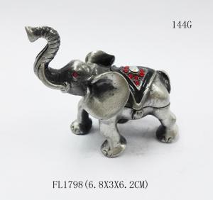 Quality Elephant Metal Crystal Rhinestone Jewelry Box Elephant Trinket Boxes wholesale