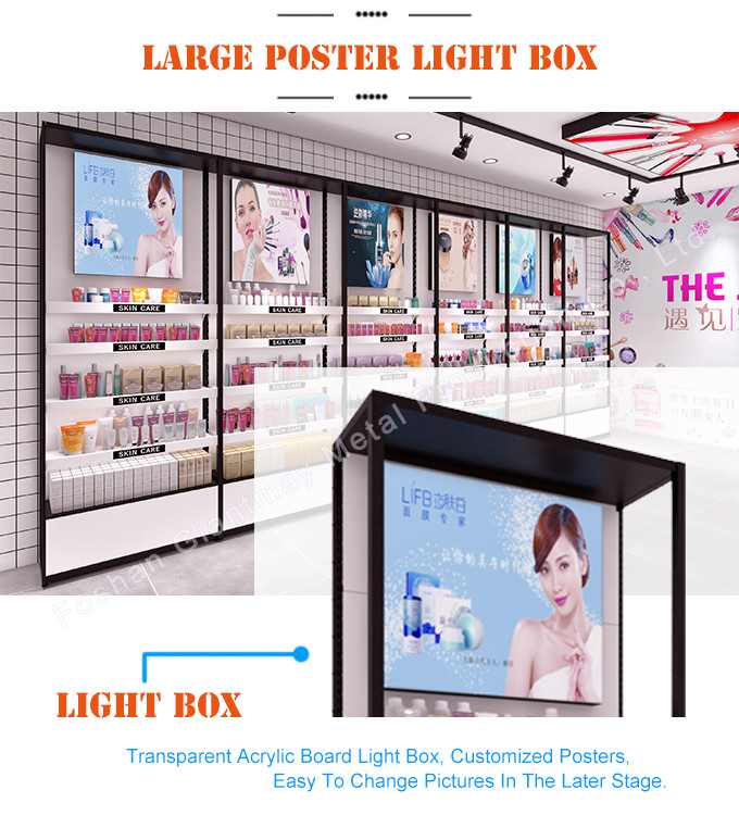 Floor Standing Beauty Eyelash Retail Makeup Display For Supermarket