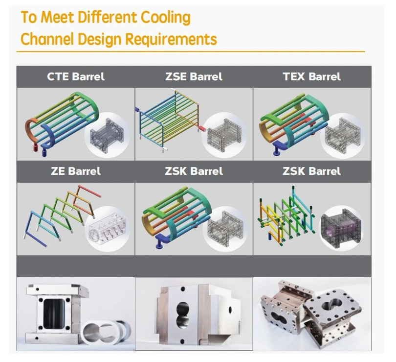 Extruder Screw Extruder Barrels Cylinder Unit Dia 50mm To 300mm Length 3500mm