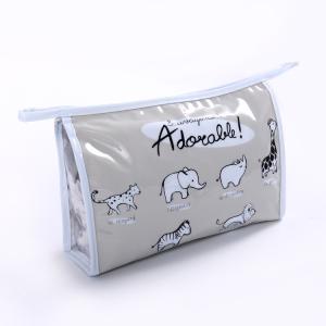 Quality Customized Printed Travel Cosmetic Bags for Women , PVC Makeup Bags With Metal Zipper wholesale