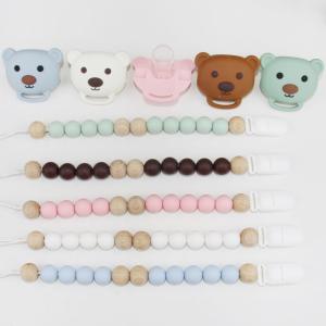 Quality Food Grade Silicone Baby Pacifier Chain With Cute Animal panda Shape wholesale