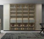 SS304 White Wine Rack Living Room Display Cabinet With Clear Glass Door