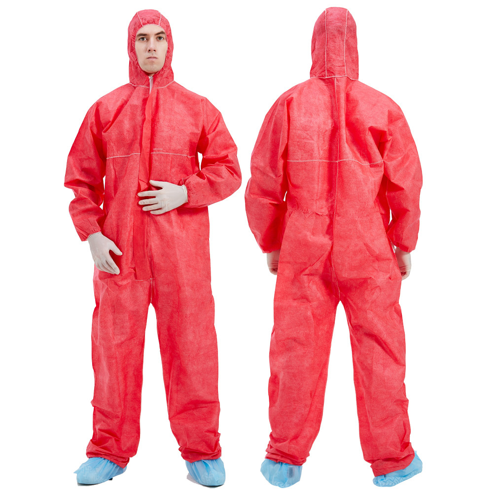 Odorless Medical Protective Clothing Microporous Disposable Coverall With Hood