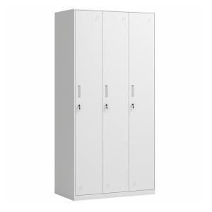 Quality Lateral 3 Doors Steel Bedroom Wardrobe Metal Storage Locker For Locker Room wholesale