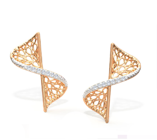 2024 Earring Set with Pave Setting Technology and Cubic Zirconia Swerve Twist Studs