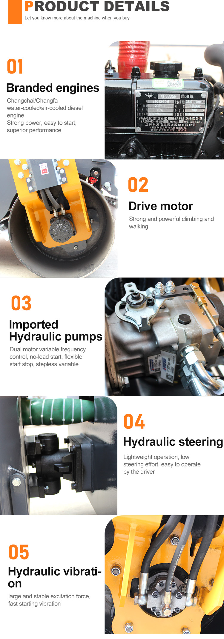 28.5 kw YL1100 2.5 Ton Construction Machinery Road Roller with Water Sprinkling Model