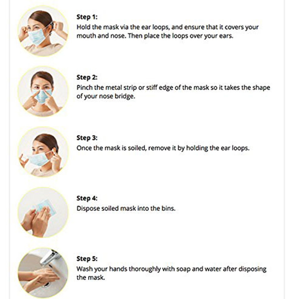 Disposable White KN95 Face Mask Non Woven Material With Earloop Anti Virus