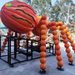 Customizable Fiberglass Animatronic Halloween Pumpkin Spider For Halloween