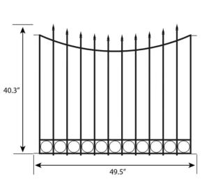 Quality Beaumont 3 Rail Tubular Metal Fence 40.4 In. H X 49.6 In. W Black Steel wholesale